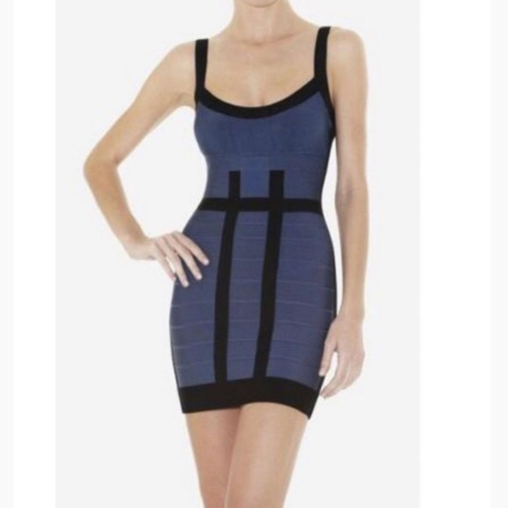 Herve Léger Deidre Colorblock Bandage Dress XS